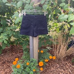 Anthropologie High waisted navy shorts
